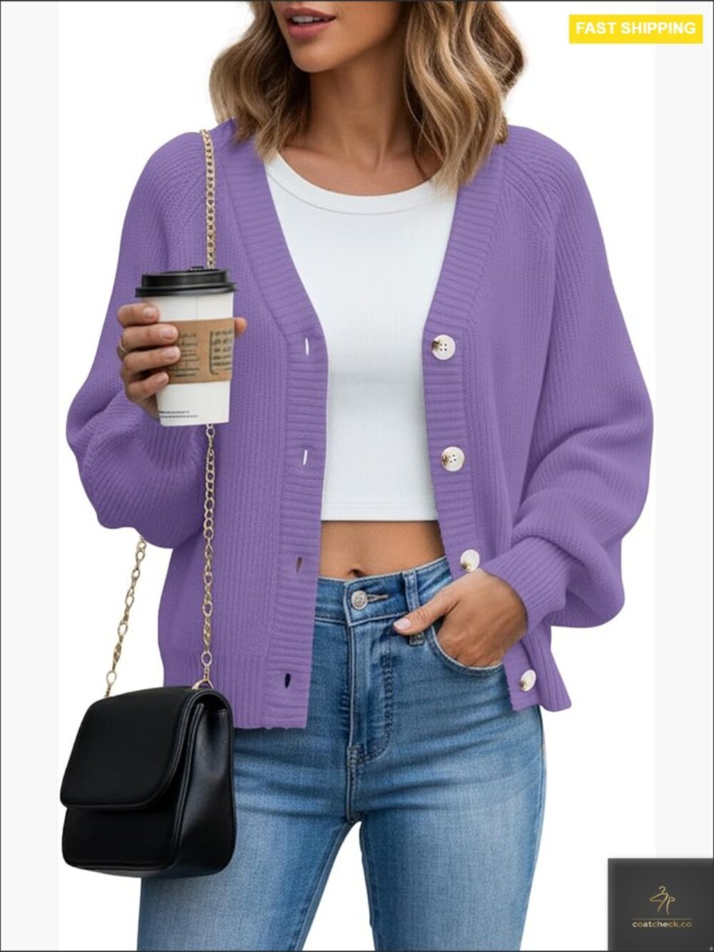 Open Front Cardigan Sweater Chunky Knit Loose Fit Button Down Long Sleeve Fall